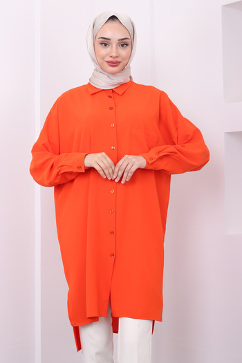 İmajButik Orange Pocket Slit Tunic