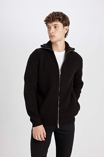 DeFacto Men's Cardigan C9014Ax/Bn497 Brown