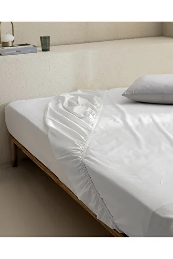 Madame Coco Manon Single 100% Cotton Ranforce Fitted Sheet - White