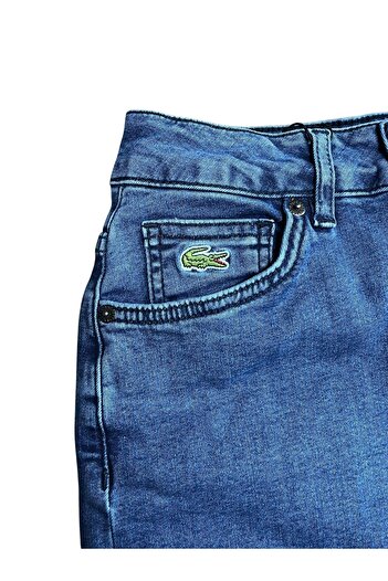 Lacoste Kadın Slim Fit Lacivert Denim Etek