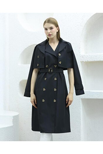 QUBERZ Black Waterproof Bondit Trench Coat - Threaded