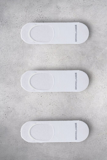 GRIMELANGE Molimo Men's Organic Cotton 3 Pack White Socks