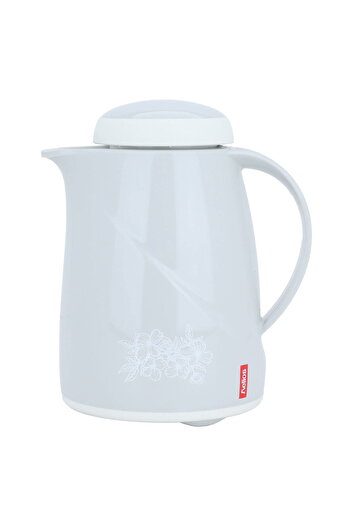 Alsaif Gallery Helios German Thermos, Light Gray, Rose Pattern, 0.3 Liters