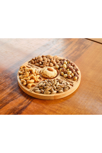Davi Ahşap Presentation Plate with Wooden Compartments - Stylish and Multi-Purpose