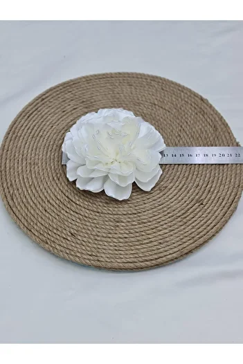 Esteks Dantel ve Tekstil Aksesuarları Fabric Flower Brooch with Needle Black Rose Brooch