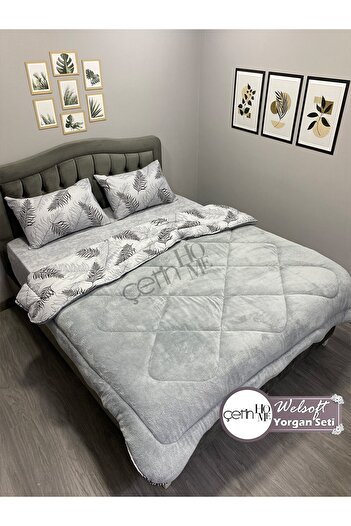 Çetinhome Çetinhome Double Patterned Welsoft Quilt Set (Without Sheets)