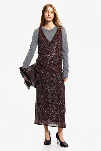 H&M Suni Elmas İşlemeli Elbise