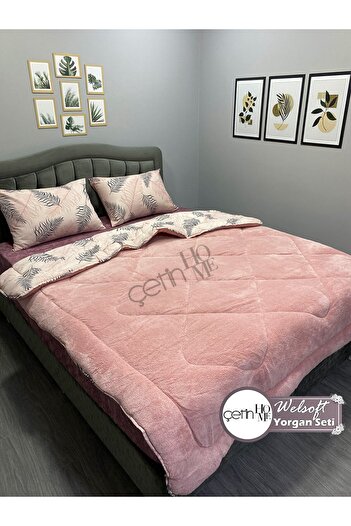 Çetinhome طقم لحاف ويلسوفت منقوش مزدوج من cetinhome (بدون ملاءات)