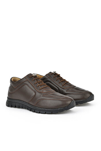 Ziya Genuine Leather Women's Sneakers - 143992 Zsp200 Coffee