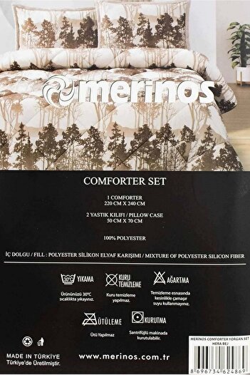 Merinos Hera Beige Single Comforter Set - Quilt (160X240)