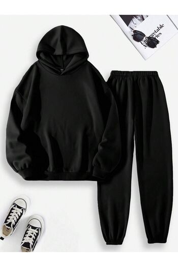 Mythologie Φούτερ Archangel Wing Sweatshirt Jogger - Μαύρο σετ φούτερ με κουκούλα