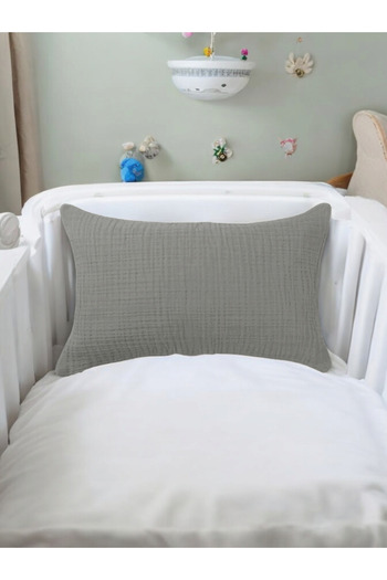 CollessiaHome Muslin Baby Pillow Case 35X60 cm - Gray