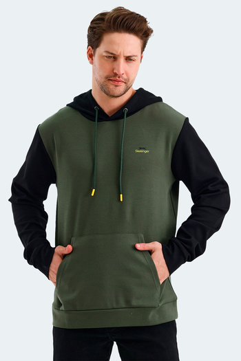 Slazenger VIOLA Мъжка качулка с джобове, каки / черна суитшърт