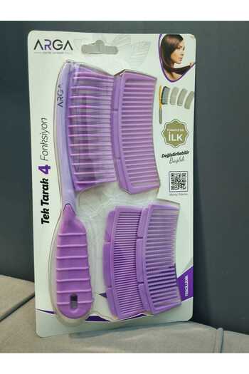 Lider MAGNESİA 4 Head Functional Comb - Handle with Combing and Stripes