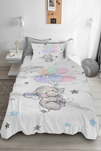 Bebişim Halı Bebişim Cute Elephant Children's Room Bedspread