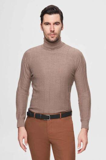 D'S Damat Groom Mink Rib Knitted Wool Regular Fit Sweater