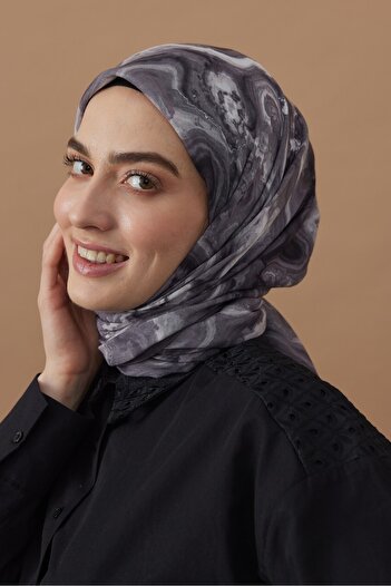 Modakaşmir 110 Cm Mermer Desen Bambu Eşarp