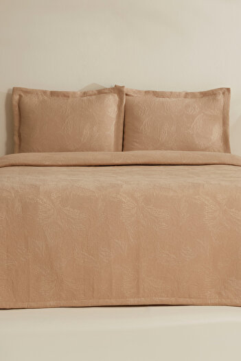 Karaca Home Beige Double Bedspread Set Olivia