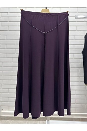 HESNA Plus Size Plum Color Mother Skirt - Sendy Fabric (Safa Skirt)