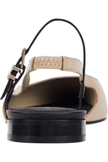 Tommy Hilfiger Leather Bi-Colour Slingback Pointed Toe Ballerinas