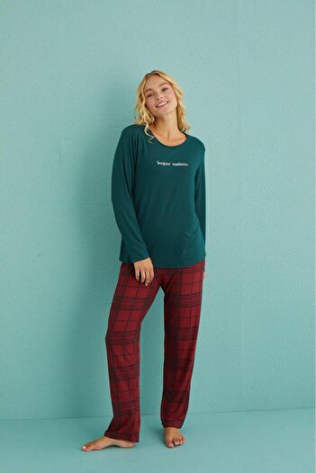 Mihra Kadın Pijama Takımı Uzun Kol Kışlık
