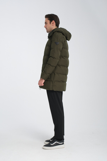 Frappoli Men's Long down Coat Hooded - Standard Fit