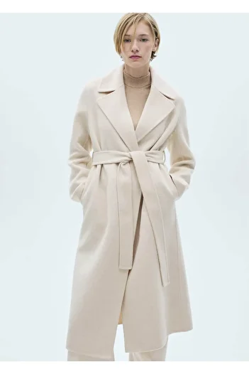 MANGO Woman Handmade Belted Wool Coat
