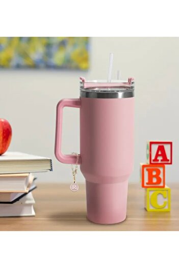 Stanley D Harfi Termos Uyumlu Pembe Charm Aksesuar Sallantılı Süs