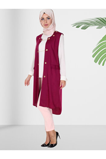 Chordi Hijab Long Chiffon Fuchsia Vest