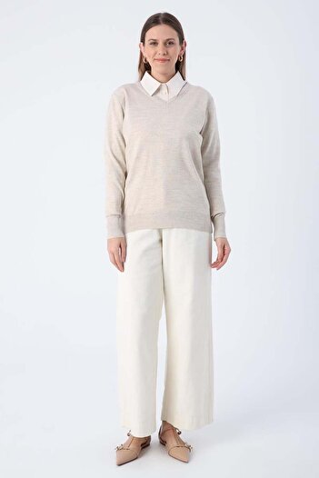 ALLDAY Stone V-Neck Knitwear Sweater