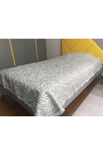 Koza Mix towel Green Zebra Patterned Single Multi-Purpose Pique - Bedspread 160X210 cm