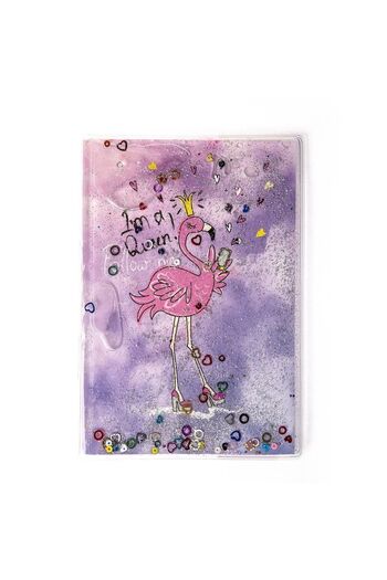 VUKİ Patterned A5 Notebook with Glitter and Watery Cover