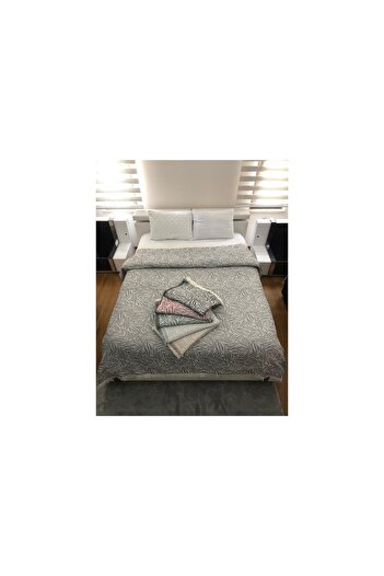 Koza Mix towel Çok Amaçlı Pamuklu Örtü Pike Yatak Örtüsü Çekyat Zebra Yeşil 240x220cm