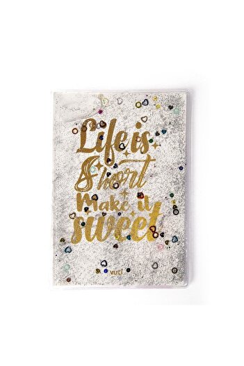 VUKİ Patterned A5 Notebook with Glitter and Watery Cover