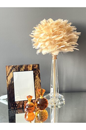 ROSSEV Beige Lampshade Feather - 50 cm