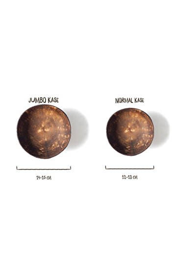 Kuru Yeşil Coconut Jumbo Bowl - Snack Bowl and Salad Cut - Coconut Bowl - Pack of 2