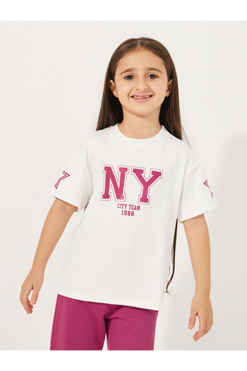 Styli Oversized Logo Print T-Shirt & Flared Joggers Co-Ords Set