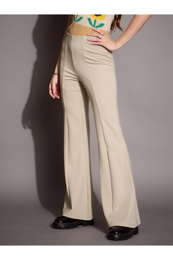 Sassafras By Styli Bootcut Flared High Rise Trousers