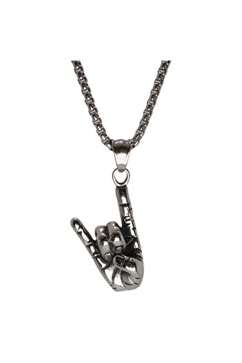 OSMANLI GÜMÜŞ Men's Ottoman Rock Steel Necklace Chain