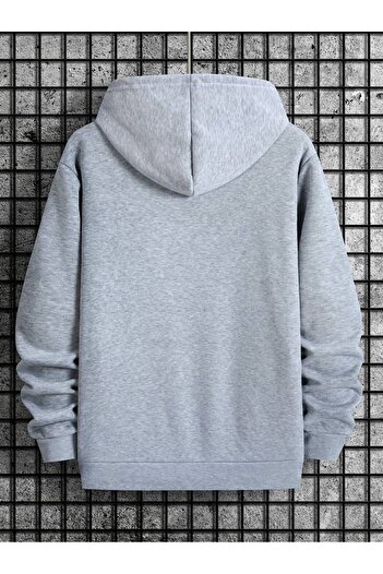 Medinenur Smiley Emoji Printed Hooded Sweatshirt