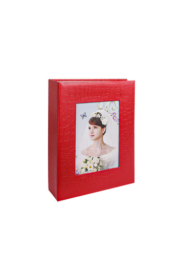 Nobbystar 100's 13X18Cm. Red Leather Window Photo Album