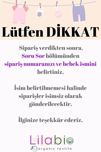 Lilabio %100 Pamuk İsme Özel İsimli Doğum Günü Bebek Tulum 1 Yaş Kuzucuk