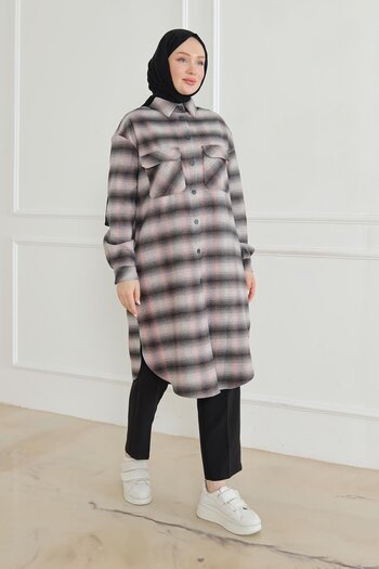 Armine TREND Armine trend shirt collar snap tunic-grey 24kt415