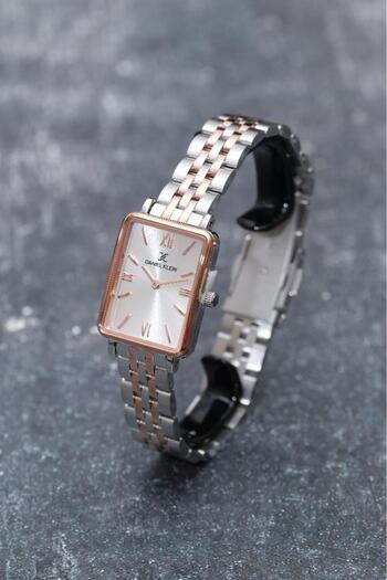 Daniel Klein Dke.1.10750 Rectangular Case Roman Numeral Minimal Design Women's Wristwatch