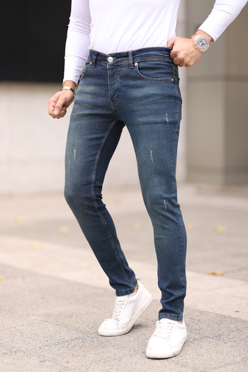 Trendyol Collection Σκούρο Navy Skinny Nail Jeans Τζιν παντελόνι TMNAW25JE00013