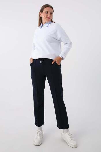 ALLDAY Navy Blue-Large Size Pocket Sweatpants