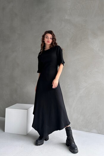 New Now Asymetric Cut Design Cashorse Dress