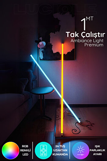 luciole Rgb Led Strip Tube Light  Led aplik Uzaktan Kumandalı Işık Lamba Ampül aydınlatma Renkli APLTUBE7