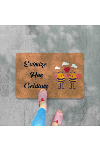 M&H Quality Modern Digital Printed - Welcome Written Mat, Non-Slip Base and Hooded Knitted Blouse