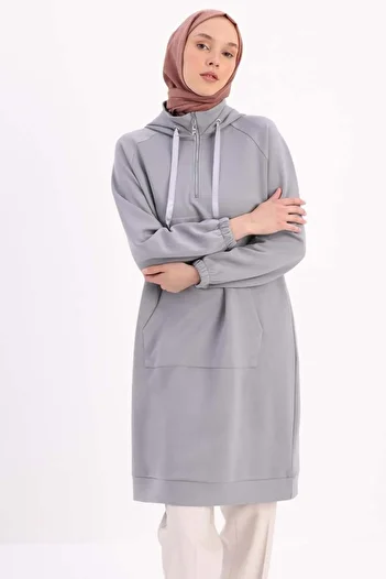ALLDAY Grey-Front Robe Double Sweat Tunic